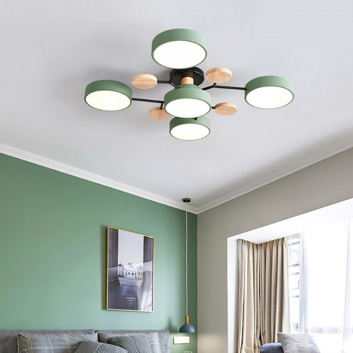 Contemporary LED ceiling light with organic branch design