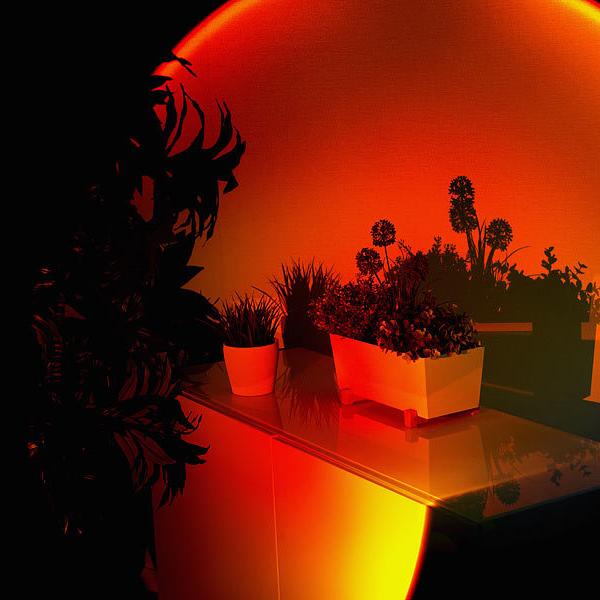 LED sunset lamp for ambient lighting effects